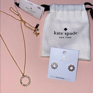 Kate Spade Full Circle Gold/Clear CZ Set NWT